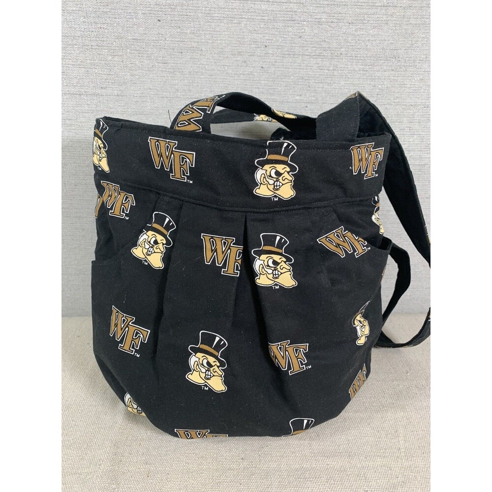 NCAA Wake Forest University Demon Deacon Canvas Tote Bucket Bag handbag